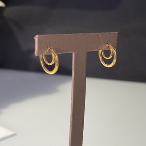 Small Gold double Hoop Earrings
